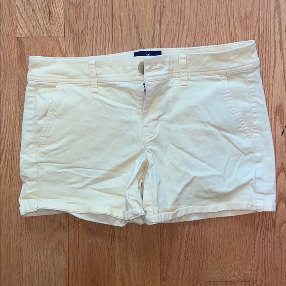 Yellow American Eagle Mid Rise Shorts
